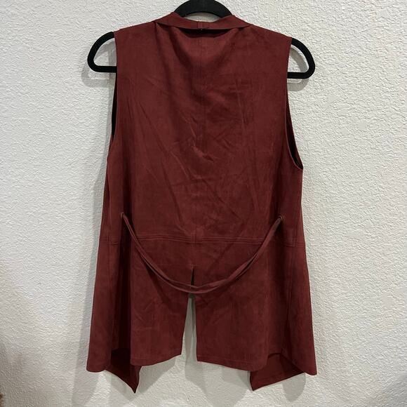 NWT Mudpie Maroon Suede Vest Size Small/Medium - Picture 2 of 5